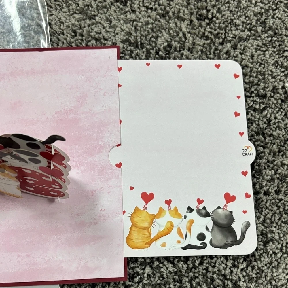 Cute Cat Love 3D Greeting Card